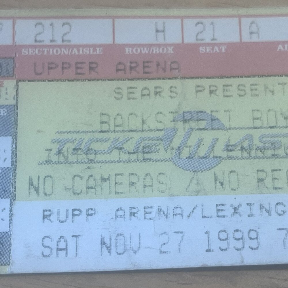 Backstreet Boys Sat. Nov. 27 1999 Lexington Ky Ticket Stub Used